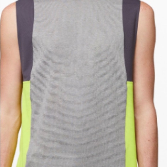 Lululemon Gray and Neon Yellow Sleeveless Top - Picture 3 of 5